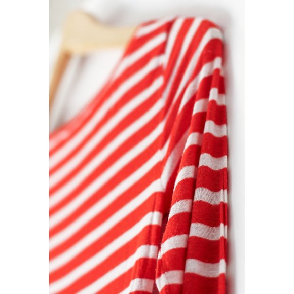 CLUB MONACO ORANGE NAUTICAL STRIPE LONG SLEEVE TOP - Picture 5 of 5
